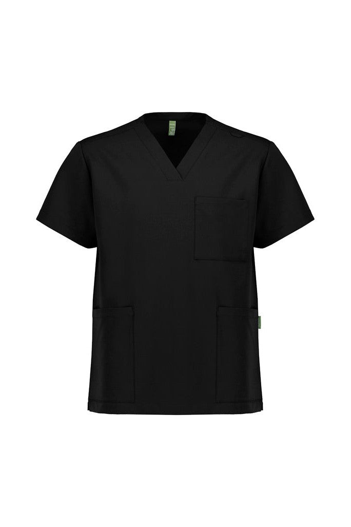 Biz Care Unisex Pulse V-Neck Scrub Top - CU544US - Black