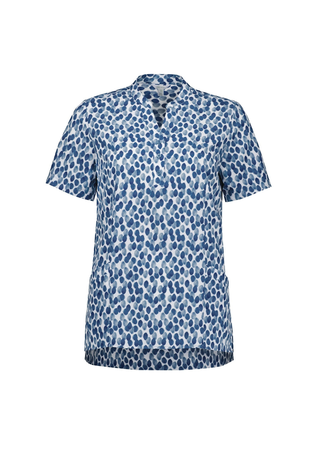 Biz Care Womens Florence Stardust Print Tunic - CS450LS - Navy