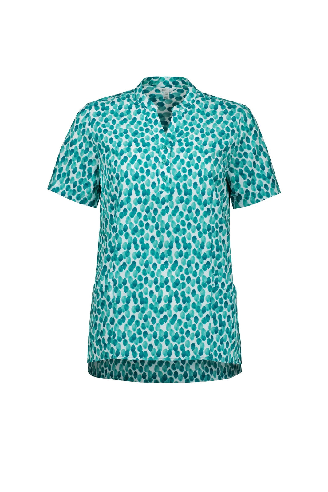 Biz Care Womens Florence Stardust Print Tunic - CS450LS - Teal