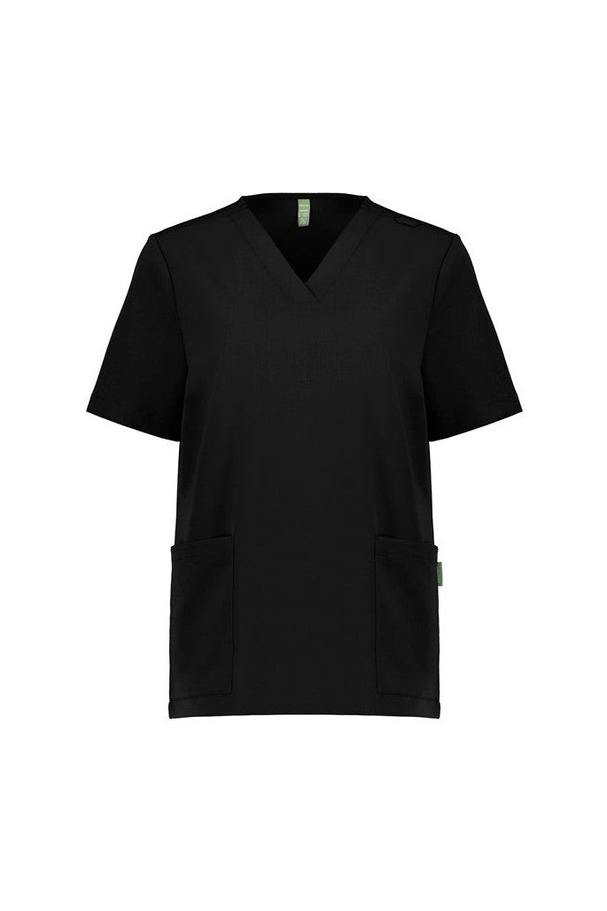 Biz Care Womens Pulse V-Neck Scrub Top - CU543LS - Black