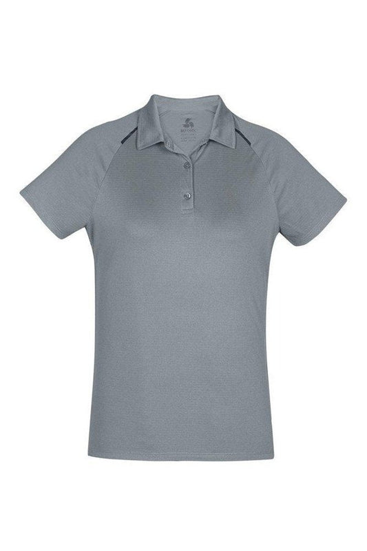 Biz Collection Academy Ladies Polo - P012LS - Silver/Charcoal
