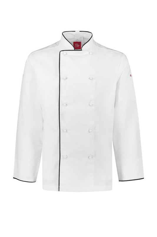 Biz Collection Al Dente Mens Chef Jacket - CH230ML - White/Black