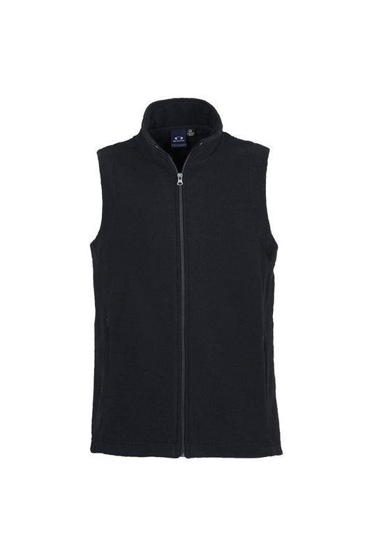 Biz Collection Ladies Plain Micro Fleece Vest - PF905 - Black