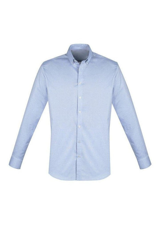 Biz Collection Camden Mens Long Sleeve Shirt - S016ML - Blue