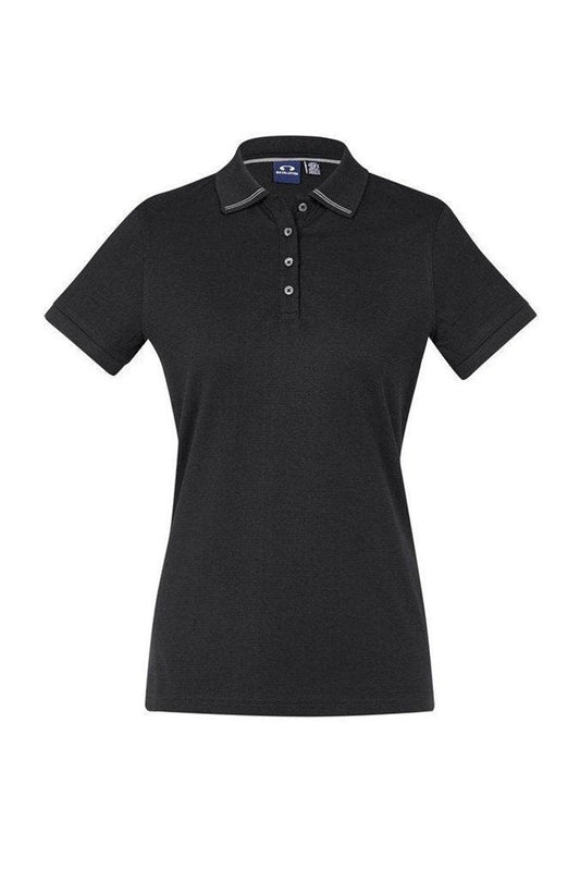 Biz Collection Ladies Aston Polo - P106LS - Black/Silver Grey