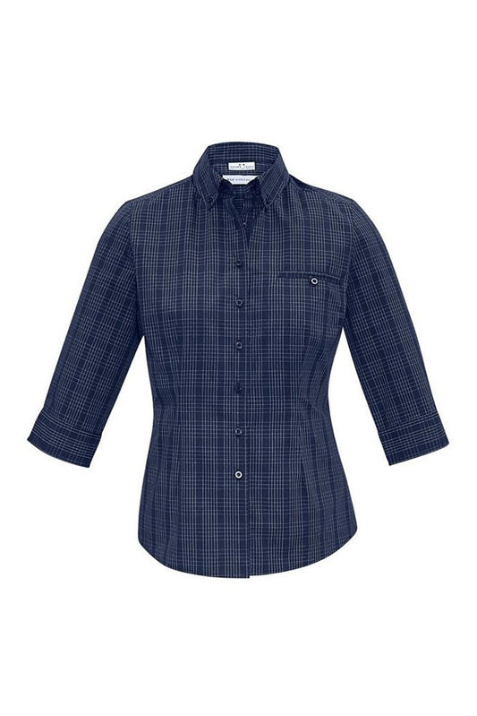 Biz Collection Ladies Harper 3/4 Sleeve Shirt - S820LT - Ink/Silver
