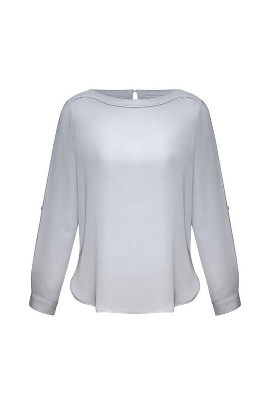 Biz Collection Ladies Madison Boatneck Blouse - S828LL - Silver Mist