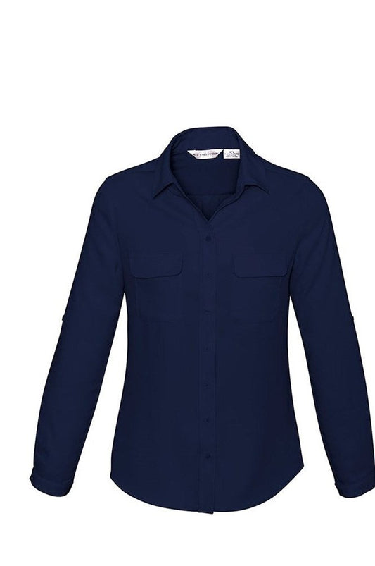 Biz Collection Madison Ladies Long Sleeve Blouse - S626LL - Midnight Blue