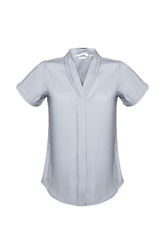 Biz Collection Madison Ladies Short Sleeve Blouse - S628LS - Silver Mist