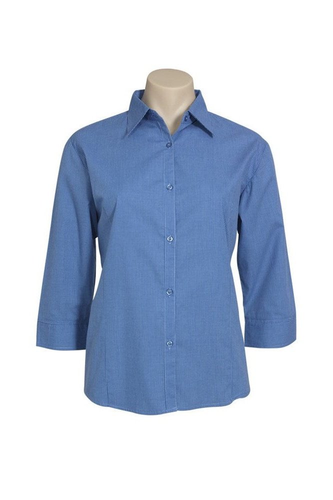  BIZ Ladies Micro Check Business Shirt 3/4 Sleeve - LB8200 | Biz Collection | Fashion Biz Online