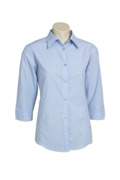  BIZ Ladies Micro Check Business Shirt 3/4 Sleeve - LB8200 | Biz Collection | Fashion Biz Online