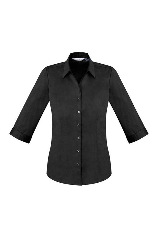 Biz Collection Ladies Monaco 3/4 Sleeve Shirt - S770LT - Black