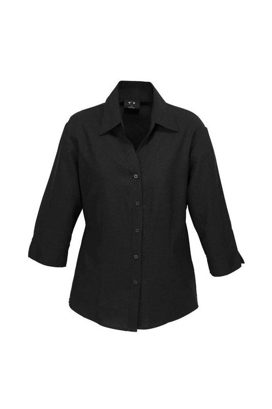 Biz Collection Ladies Plain Oasis 3/4 Sleeve Shirt - LB3600 - Black