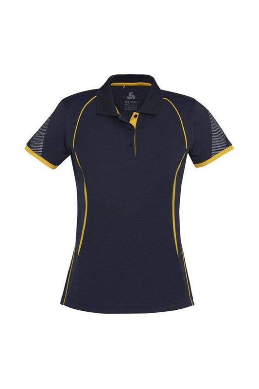 Biz Collection Ladies Razor Polo Short Sleeve - P405LS - Navy/Gold