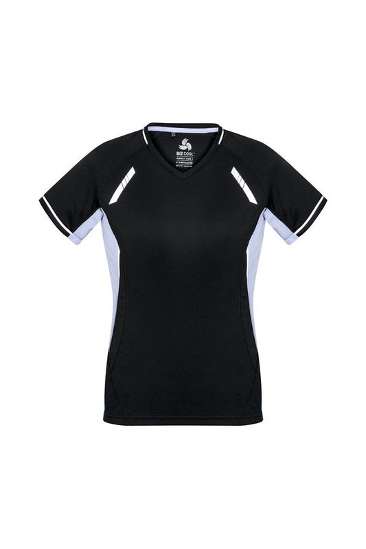 Biz Collection Ladies Renegade Tee - T701LS - Black/White/Silver