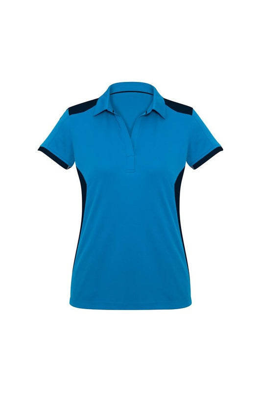 Biz Collection Ladies Rival Polo - P705LS - Cyan/Navy