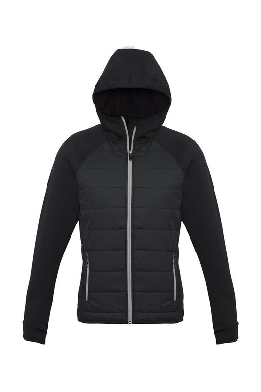 Biz Collection Ladies Stealth Tech Hoodie - J515L - Black/Silver