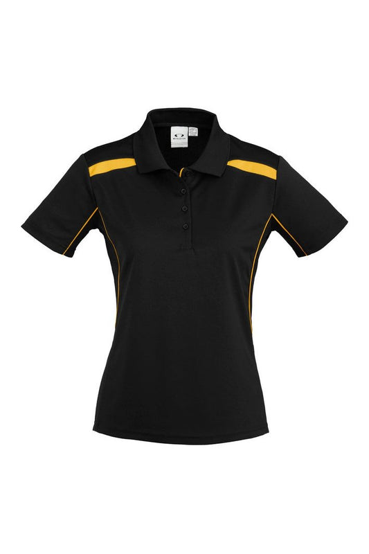 Biz Collection Ladies United Short Sleeve Polo - P244LS - Black/Gold