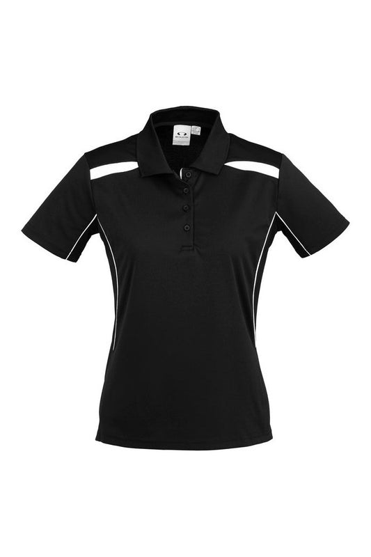 Biz Collection Ladies United Short Sleeve Polo - P244LS - Black/White