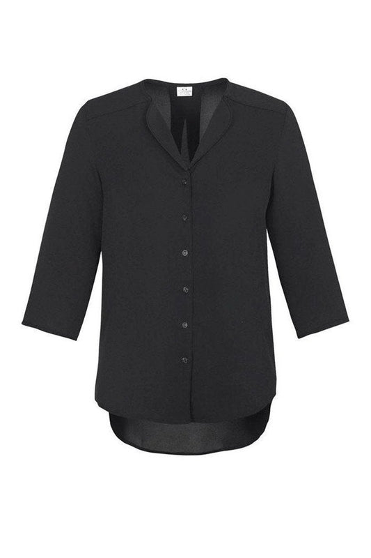 Biz Collection Lily Ladies Longline Blouse - S015LT - Black