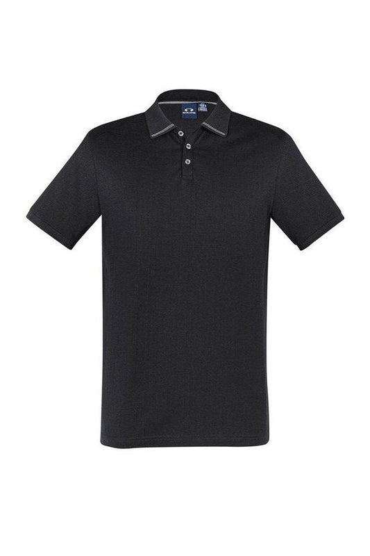Biz Collection Mens Aston Polo - P106MS - Black/Silver Grey