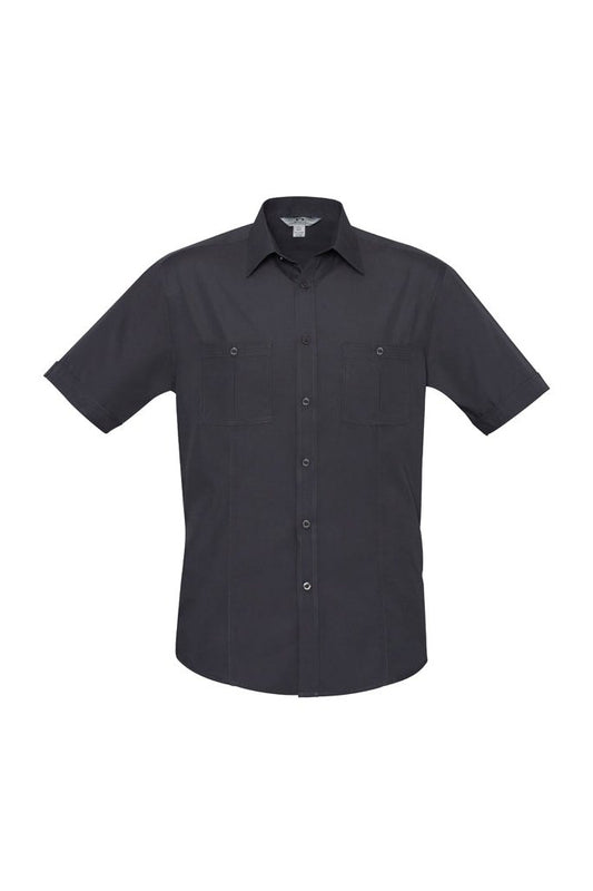 Biz Collection Mens Bondi Short Sleeve Shirt - S306MS - Charcoal