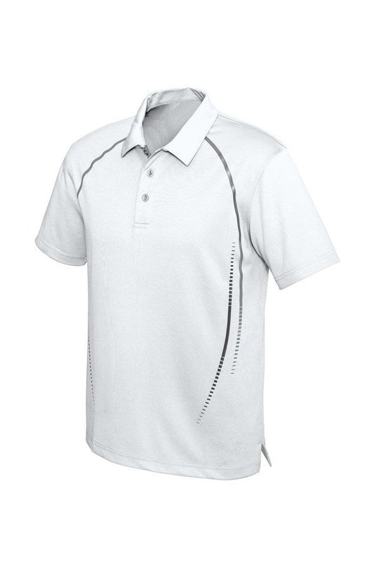 Biz Collection Mens Cyber Polo - P604MS - White/Silver