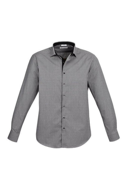 Biz Collection Mens Edge Long Sleeve Shirt - S267ML - Black