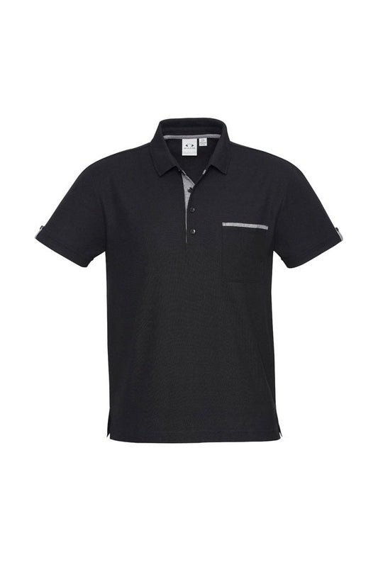 Biz Collection Mens Edge Polo - P305MS - Black/Check