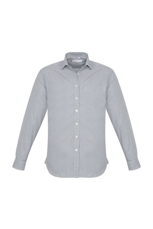 Biz Collection Mens Ellison Long Sleeve Shirt - S716ML - Silver