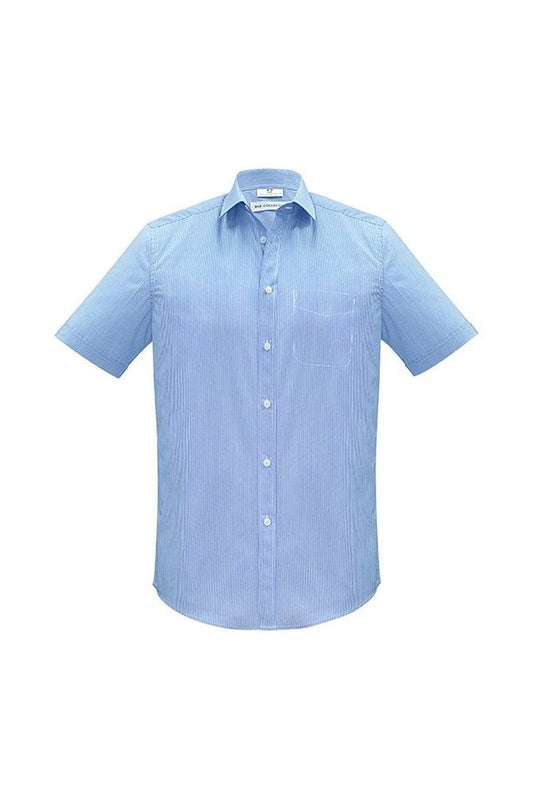 Biz Collection Mens Euro Short Sleeve Shirt - S812MS - Blue