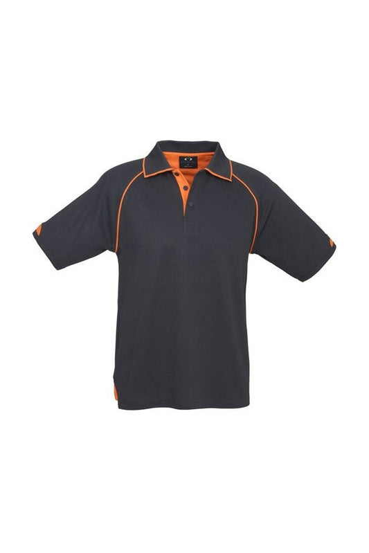 Biz Collection Mens Fusion Polo - P29012 - Grey/Fluoro Orange