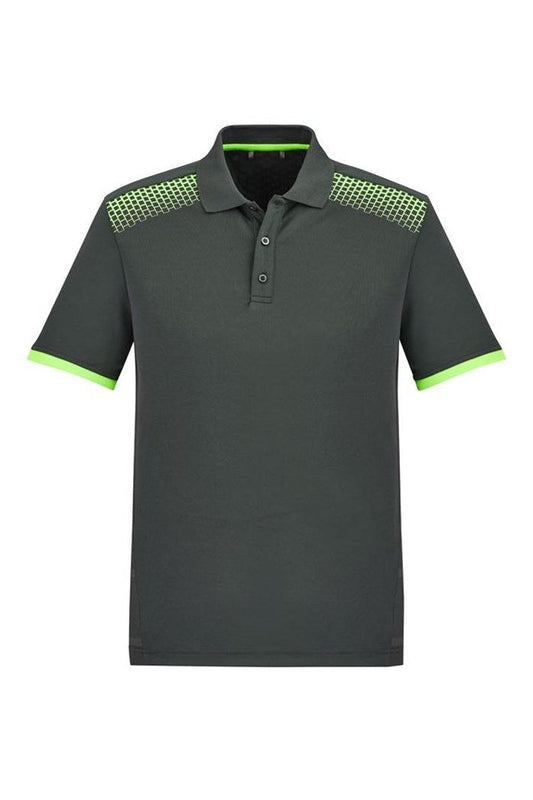 Biz Collection Mens Galaxy Polo - P900MS - Grey/Fluoro Lime