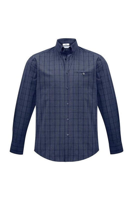 Biz Collection Mens Harper Long Sleeve Shirt - S820ML - Ink/Silver
