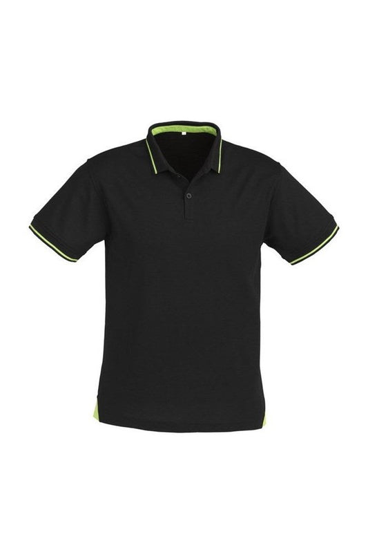 Biz Collection Mens Jet Polo - P226MS - Black/Bright Green