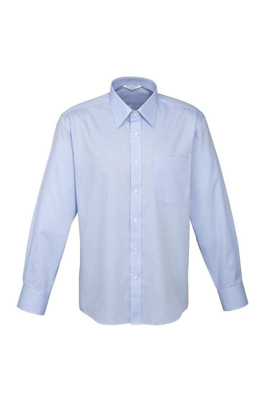 Biz Collection Mens Luxe Long Sleeve Shirt - S10210 - Blue