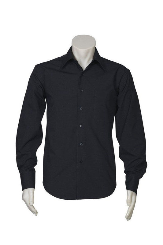 Biz Collection Mens Metro Business Shirt Long Sleeve - SH714 - Black