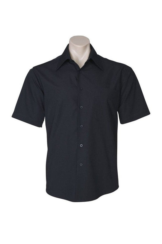 Biz Collection Mens Metro Business Shirt Short Sleeve - SH715 - Black