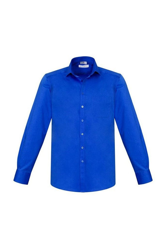 Biz Collection Mens Monaco Long Sleeve Shirt - S770ML - Electric Blue