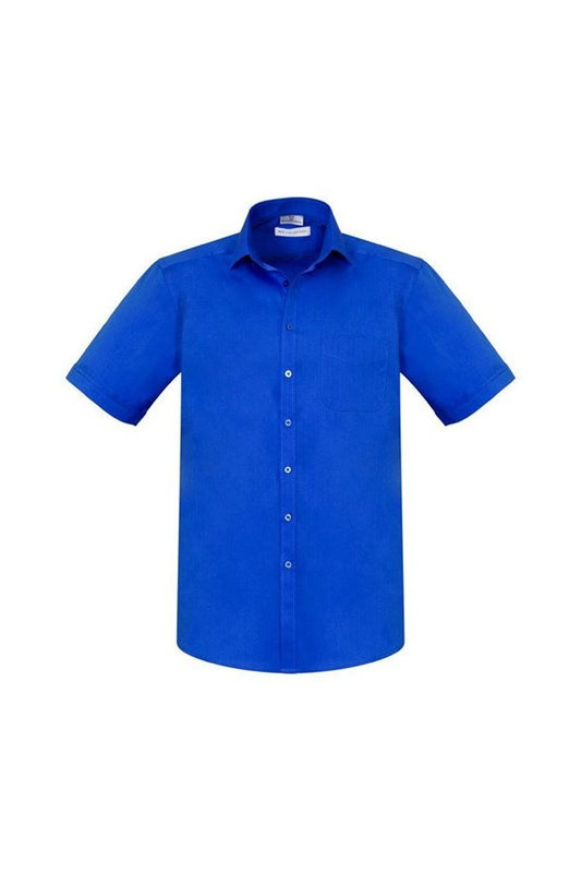 Biz Collection Mens Monaco Short Sleeve Shirt - S770MS - Electric Blue