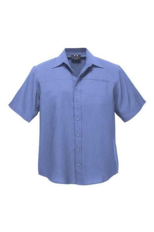 Biz Collection Mens Plain Oasis Short Sleeve Shirt - SH3603 - Mid Blue