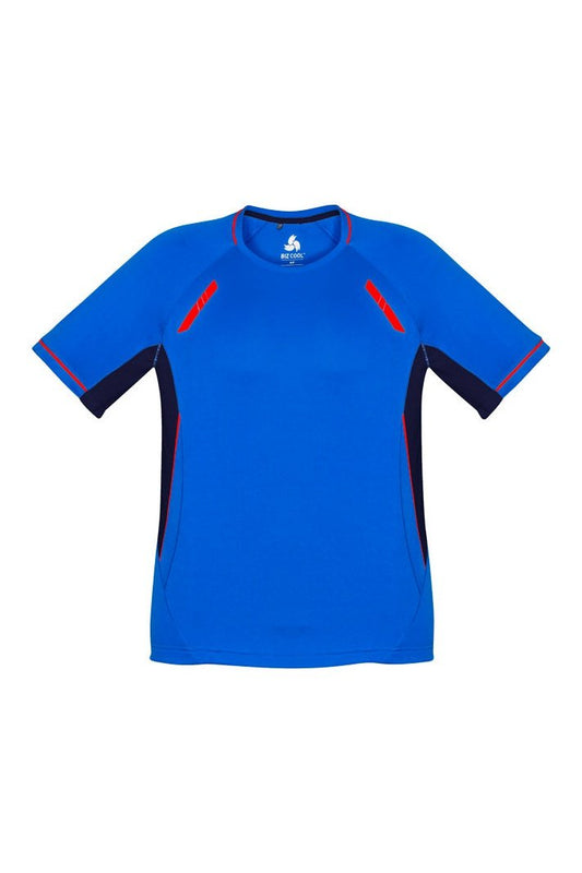Biz Collection Mens Renegade Tee - T701MS - Royal/Navy/Fluoro Orange