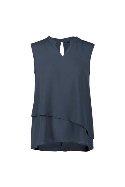  Biz Corporates Seville Womens Sleeveless Layered Blouse - RB260LN | Biz Corporates | Fashion Biz Online