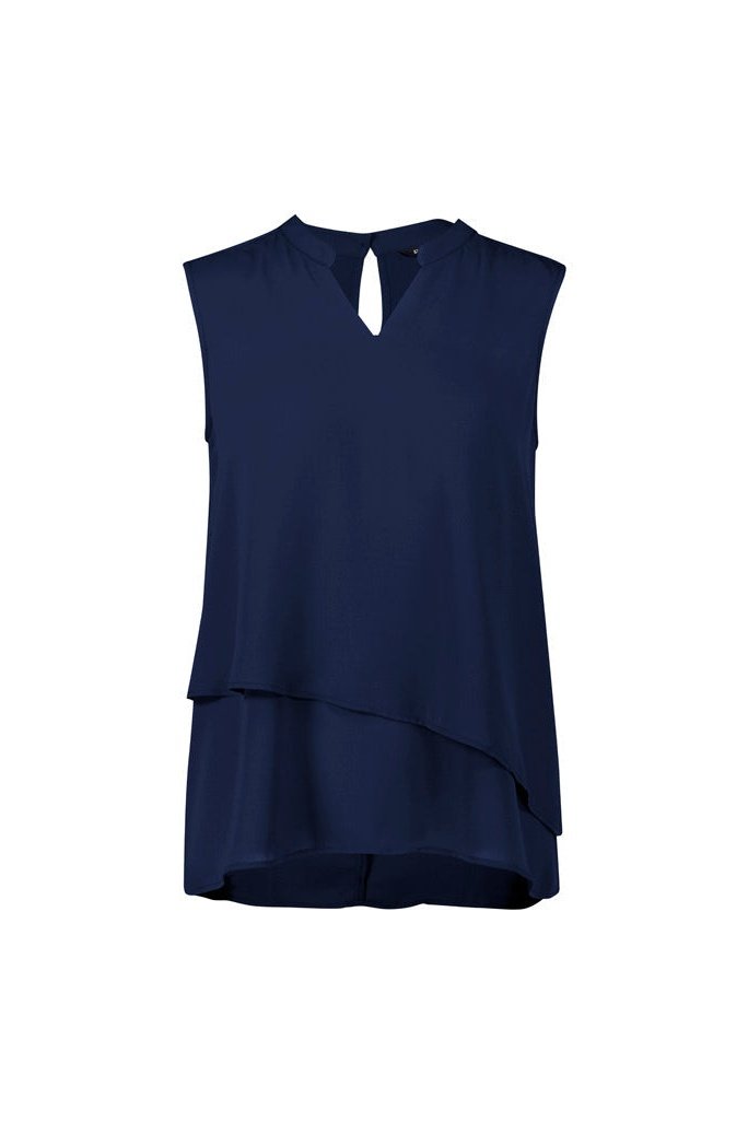  Biz Corporates Seville Womens Sleeveless Layered Blouse - RB260LN | Biz Corporates | Fashion Biz Online