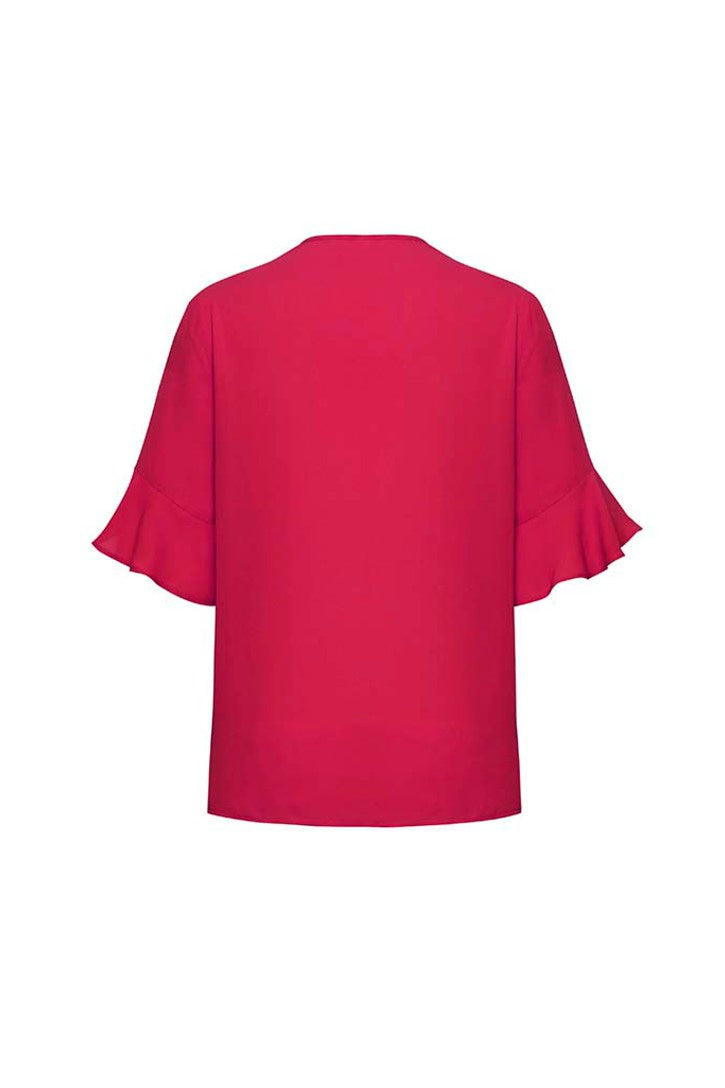  Biz Corporates Womens Aria Fluted Sleeve Blouse - RB966LS | Biz Corporates | Fashion Biz Online