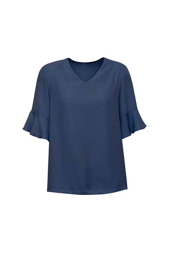  Biz Corporates Womens Aria Fluted Sleeve Blouse - RB966LS | Biz Corporates | Fashion Biz Online