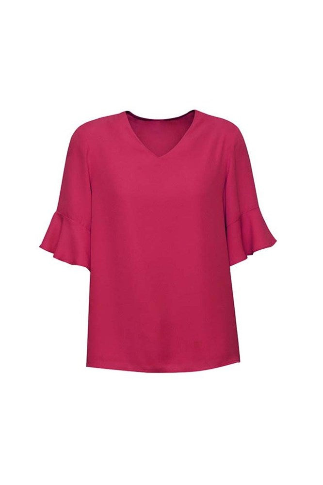  Biz Corporates Womens Aria Fluted Sleeve Blouse - RB966LS | Biz Corporates | Fashion Biz Online