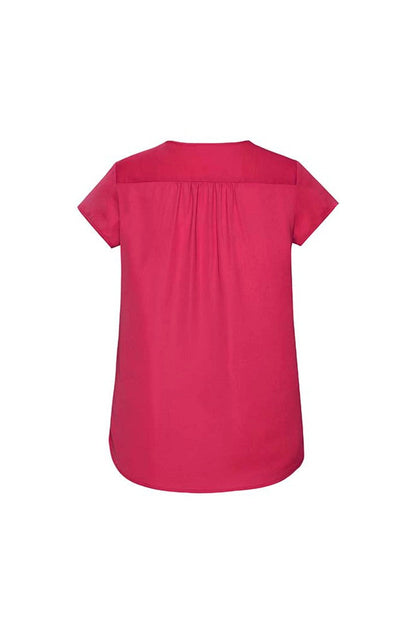  Biz Corporates Womens Kayla V-neck Pleat Blouse - RB967LS | Biz Corporates | Fashion Biz Online