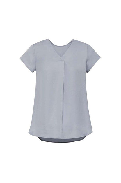  Biz Corporates Womens Kayla V-neck Pleat Blouse - RB967LS | Biz Corporates | Fashion Biz Online
