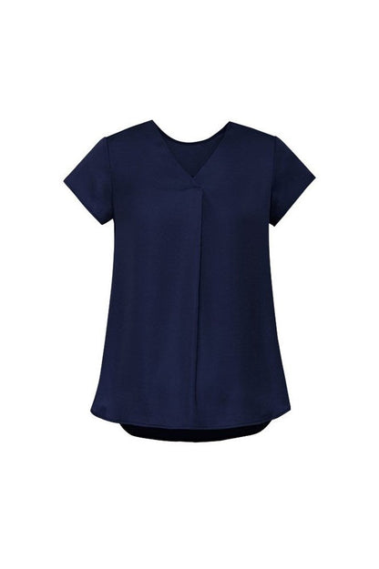  Biz Corporates Womens Kayla V-neck Pleat Blouse - RB967LS | Biz Corporates | Fashion Biz Online